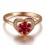 Heart Shape Ruby and Diamond Engagement Ring on 18k Yellow Gold