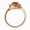 Heart Shape Ruby and Diamond Engagement Ring on 18k Yellow Gold