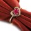 Heart Shape Ruby and Diamond Engagement Ring on 18k Yellow Gold