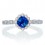 1.25 Carat Cushion Cut Classic Flower Design Antique Sapphire and Diamond Engagement Ring on 10k White Gold