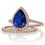 2 Carat Sapphire and Diamond Halo Bridal Ring Set on 10k Rose Gold