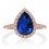 2 Carat Sapphire and Diamond Halo Bridal Ring Set on 10k Rose Gold