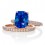 2 Carat Sapphire and Diamond Bridal wedding ring set on 10k Rose Gold