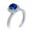 2 Carat Unique Classic Halo Round Sapphire and Diamond Bridal Ring Set on 10k White Gold