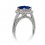 1.5 Carat Cushion Cut Designer Sapphire and Diamond Halo Engagement Ring on 10k White Gold