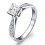 0.5 Carat Princess cut Diamond Multistone Ring On 10K White Gold