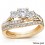 1 Carat Trilogy Round Diamond Wedding Ring Set in Yellow Gold