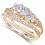 GIA Certified 1 Carat Trilogy Round Diamond Wedding Ring Set in Yellow ...