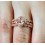 2.25 carat Morganite Diamond Trio Wedding Bridal Ring Set in 10k Rose Gold with Engagement Ring & 2 Wedding Bands