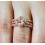 2 carat Morganite and Diamond Trio Wedding Bridal Ring Set in 10k Rose Gold with One Engagement Ring and 2 Wedding Bands