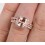 Sale 2 carat Morganite and Diamond Trio Wedding Bridal Ring Set in 14k Rose Gold with One Engagement Ring and 2 Wedding Bands