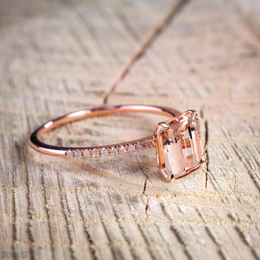 Limited Time Sale 1.50 Carat Peach Pink Morganite (emerald cut ...