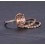 Limited Time Sale 2 carat Morganite and Diamond Trio Ring Set in 14k Rose Gold with One Engagement Ring and 2 Wedding Bands