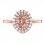 Limited Time Sale Double Halo 1.50 carat Morganite and Diamond Engagement Ring in 10k Rose Gold for Women