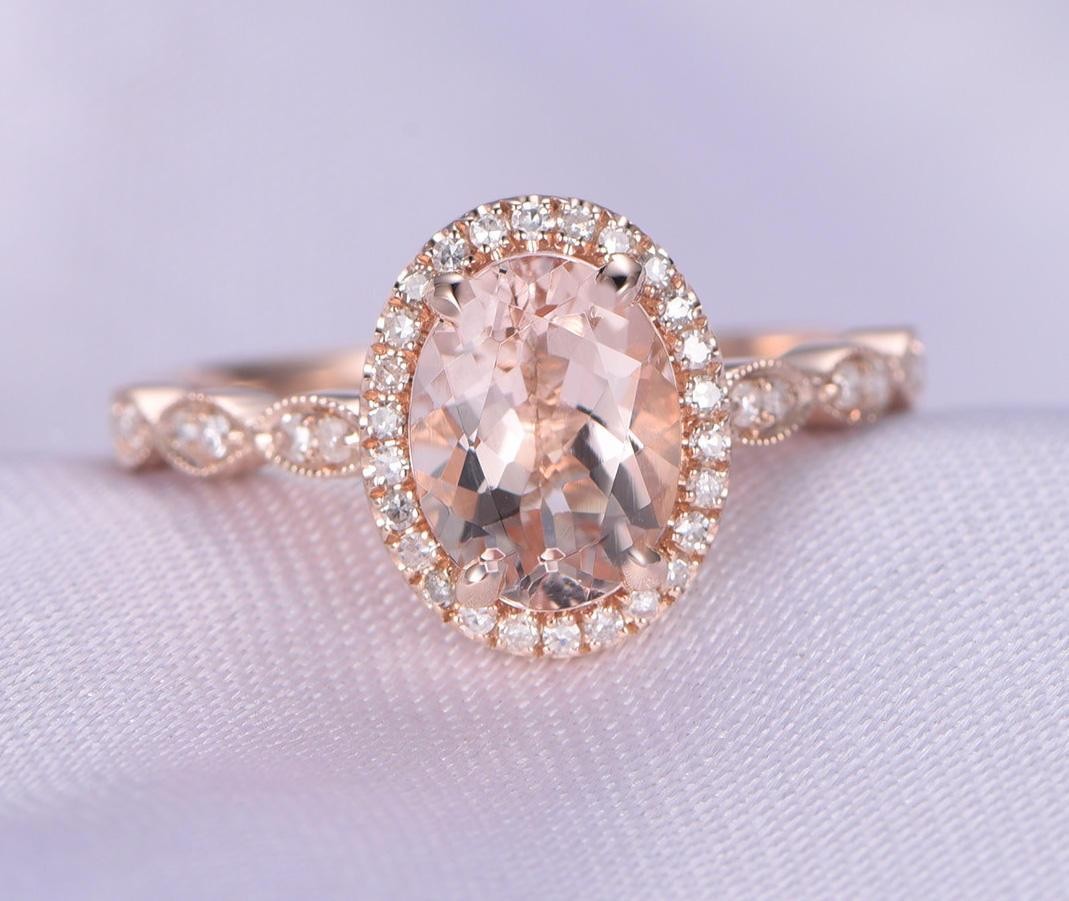 Antique Design Limited Time Sale: 1.25 Carat Peach Pink Morganite and ...