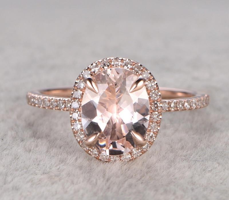 Limited Time Sale Antique 1.25 Carat Peach Pink Morganite and Diamond Engagement Ring 10k Rose Gold 