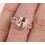 Limited Time Sale 2 carat Morganite Diamond Trio Wedding Bridal Ring Set in 10k Rose Gold, One Engagement Ring & 2 Wedding Bands