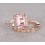 Perfect Halo Bridal Set on Sale 1.50 carat emerald Cut Morganite and Diamond Bridal Set in Rose Gold: Bestselling Design