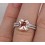 1.50 Carat Peach Pink Morganite (princess cut Morganite) Diamond Engagement Ring Wedding Bridal Set in 10k White Gold