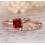 Limited Time Sale: 1.25 Carat Red Ruby (princess cut Ruby) and Diamond Engagement Bridal Wedding Ring Set in 10k Rose Gold