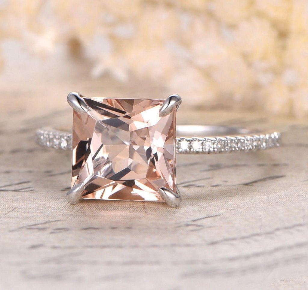 Pink diamond princess cut deals