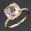 1.50 Carat Cushion Cut Peach Pink Morganite and Diamond Halo Engagement Ring in 10k Yellow Gold for Women on Sale