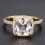1.50 Carat Cushion Cut Peach Pink Morganite and Diamond Halo Engagement Ring in 10k Yellow Gold for Women on Sale
