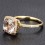 1.50 Carat Cushion Cut Peach Pink Morganite and Diamond Halo Engagement Ring in 10k Yellow Gold for Women on Sale