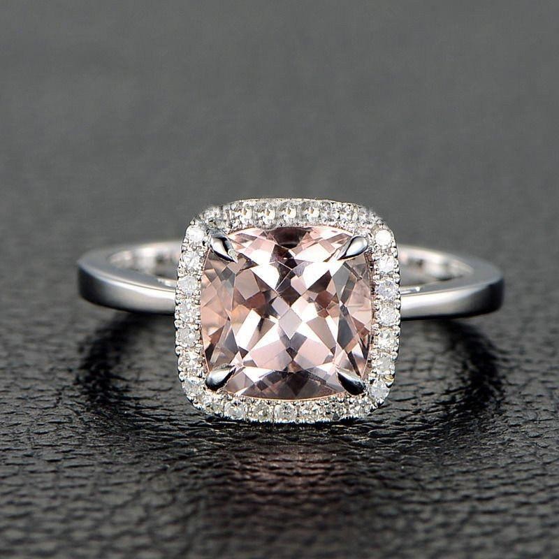 Heart Morganite Engagement Ring Rose Gold - Heart Shape Morganite Ring -  JewelLUXE