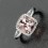 Sale: 1.25 Carat Cushion Cut Peach Pink Morganite and Diamond Halo Engagement Ring in 10k White Gold for Women on Sale