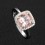 Sale: 1.25 Carat Cushion Cut Peach Pink Morganite and Diamond Halo Engagement Ring in 10k White Gold for Women on Sale