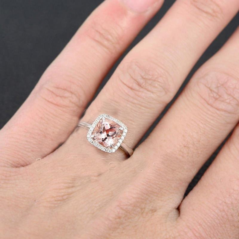 Peach Morganite Engagement Ring White Gold / : Category 2010s art deco engagement rings