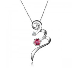 Beautiful Solitaire Ruby Pendant on 10k White Gold