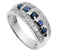 .75 Carat Sapphire Engagement Ring on Silver