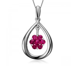 Beautiful Solitaire Ruby Pendant on 10k White Gold