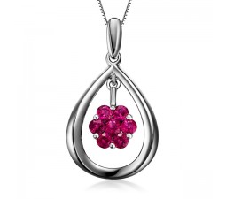 Beautiful Solitaire Ruby Pendant on 10k White Gold