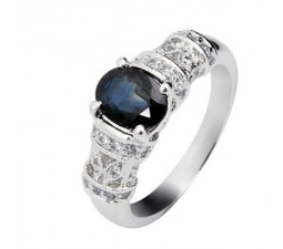 1.25 Carat Sapphire Engagement Ring on Silver
