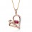 Heart Shape Ruby and Diamond Pendant on 18k Rose Gold
