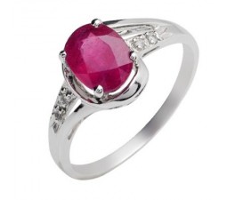 1.25 Carat Ruby Engagemnet Ring on Silver