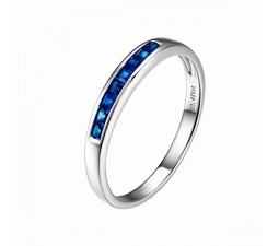 Sapphire Wedding Band on 10k White Gold