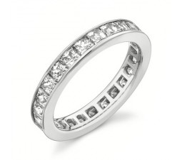 2 Carat Eternity Princess cut Diamond Wedding Band